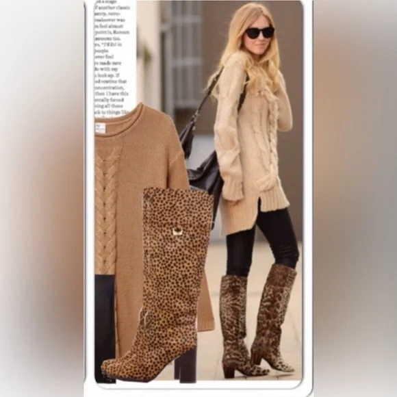 Diane Von Furstenberg Yvonne Pony hair Boots size 10 NWOT perfect - Picture 1 of 14